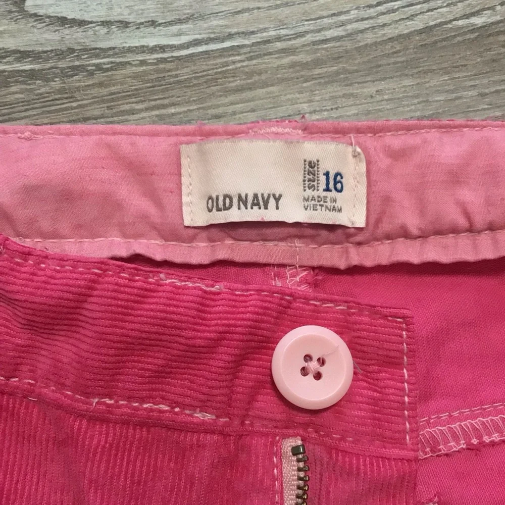 Old Navy Custom Hot Pink Dyed Tapered Leg Corduroy Adjustable Waist Pants 16